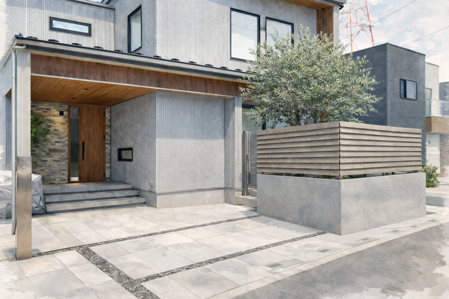 お庭に取り入れる「天然素材」と「人工素材」